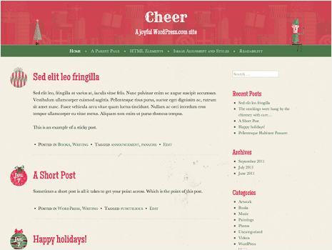 Theme preview for cheer