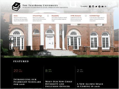 Theme preview for textbook-wpcom