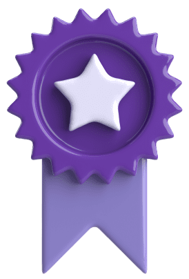 Purple award ribbon with star in middle