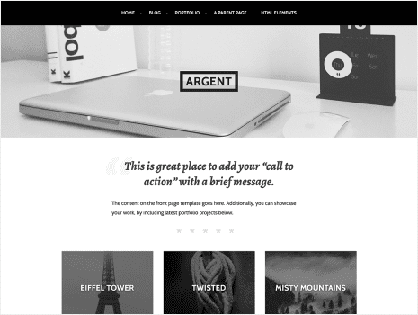 Theme preview for argent