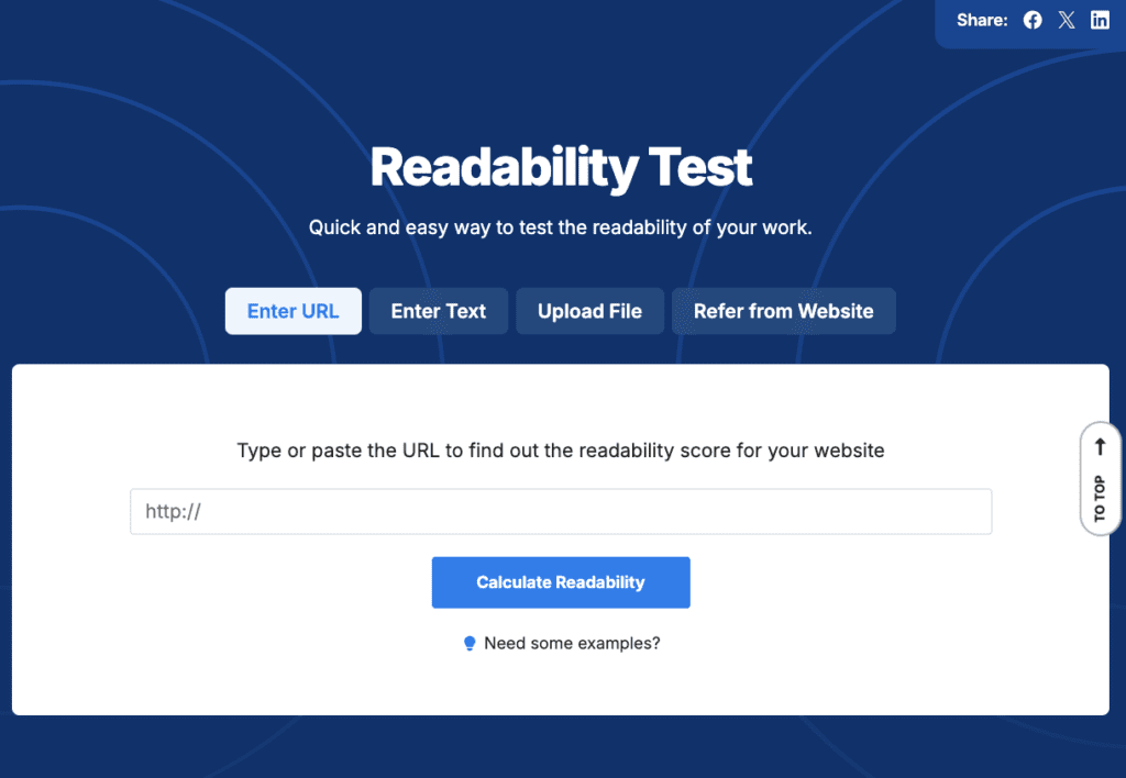 Readability testing tool