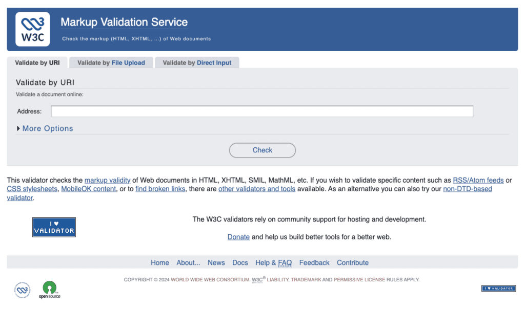W3C validation website