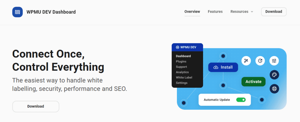WPMU DEV Dashboard plugin page