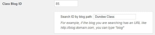 Add class blog ID