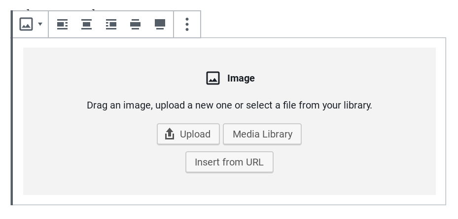 Screenshot showing the WordPress Image block.