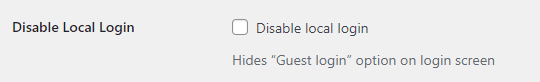 disable local login