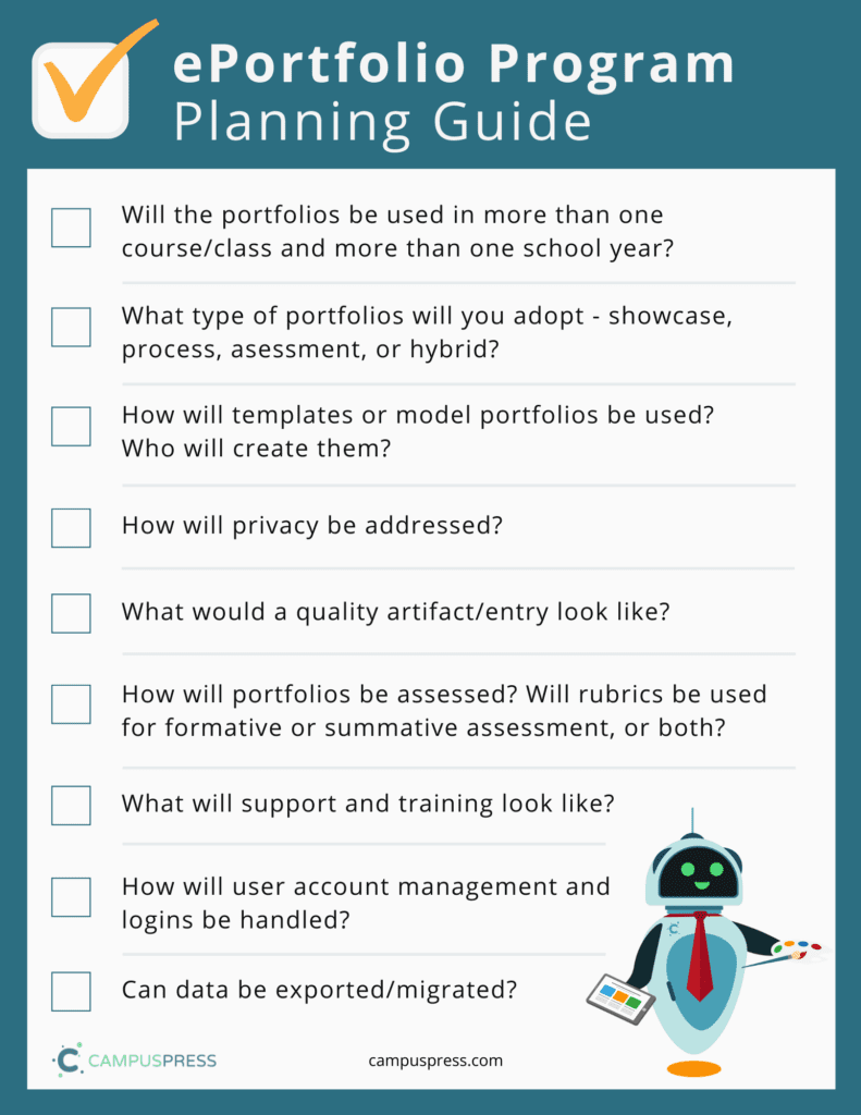 ePortfolio program planning guide (checklist of key points from the text)