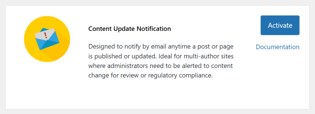 Content update notification plugin