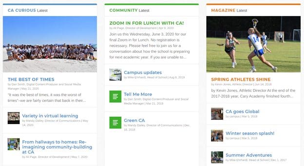 Cary Academy homepage