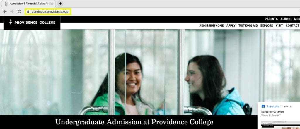 Admissions website