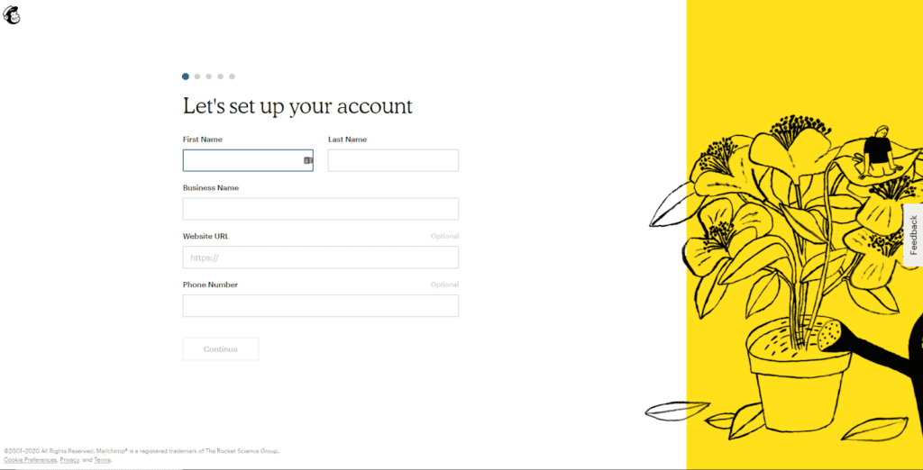 Screenshot of Mailchimp functionality for a Classroom Newsletter. 