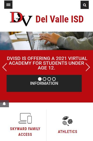 Mobile friendly school site 