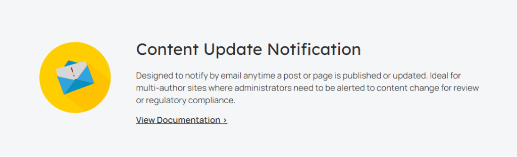 Content update notification plugin