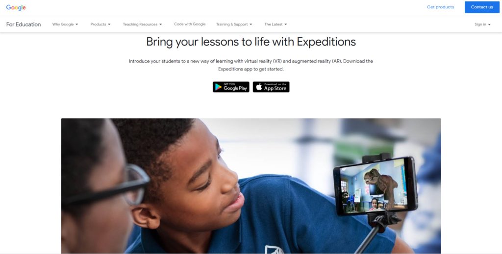 Google Expeditions website