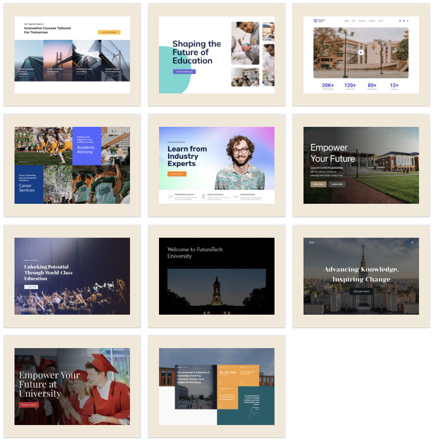CampusPress template gallery.