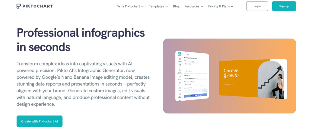 Screenshot of Piktochart site