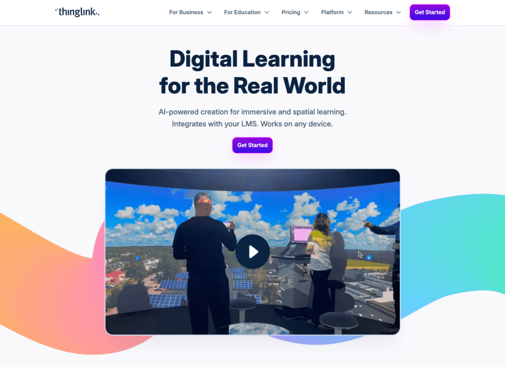 Screenshot of ThingLink site