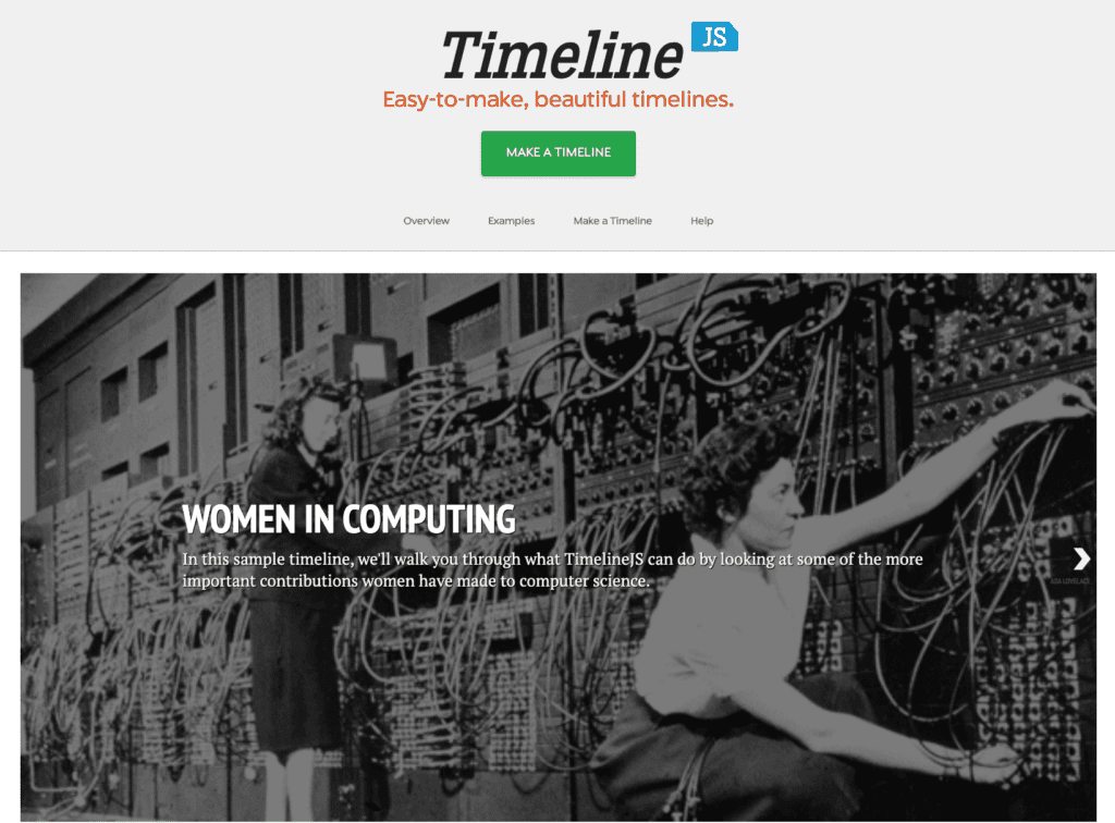TimelineJS interface