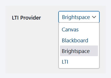 Select Brightspace as LTI provider
